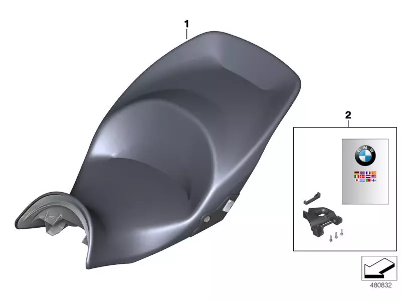 BMW Seat mounting set (number 2 in the photo) - K1600GT - K1600GTL