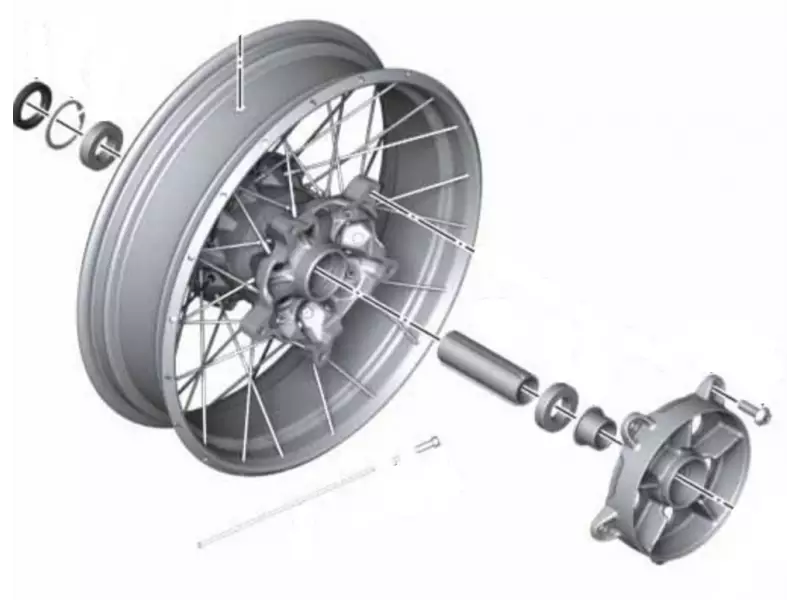 BMW Rear wheel cross spoke rim Black - F850GS / F850GS Adventure