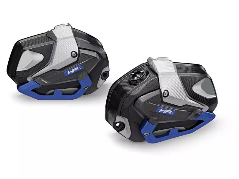 BMW Complete set Cylinder head covers right & left HP Blue sliders - R1250GS/GSA/R/RT/RS