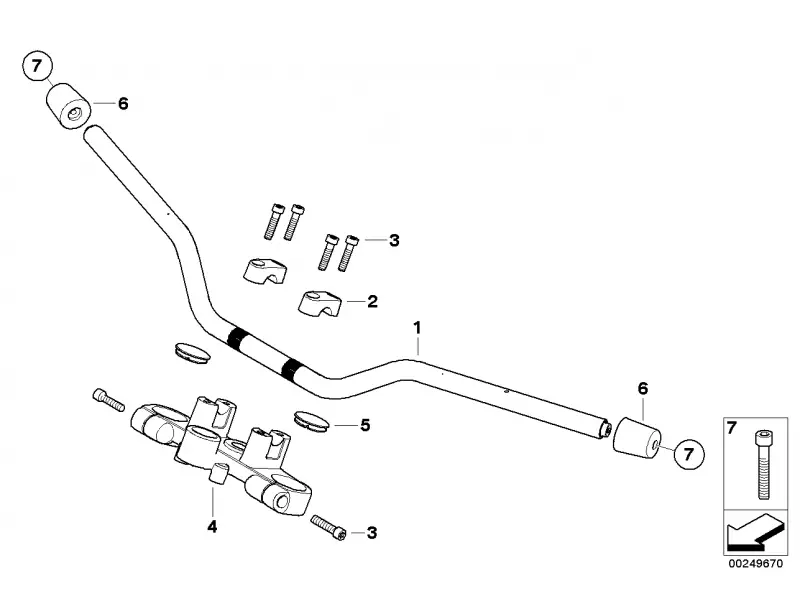 BMW Vibration damper (handlebar end) Genuine (n°6 on the picture) - G650GS/GSSertão R13 (2010-2015)