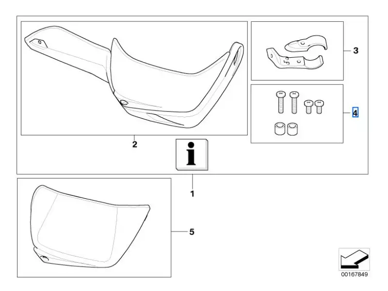 BMW Set Fixing parts Hand protections (n°4 on the picture)