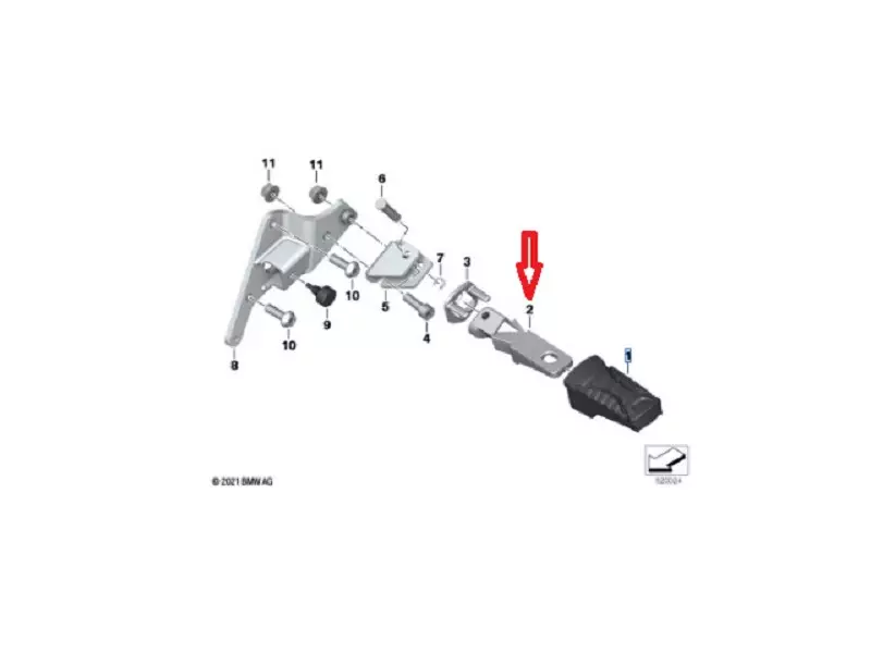 BMW Left rear footrest - R1250GS/GSA - R1200GS/GSA - S1000XR - CE04 - C Evolution