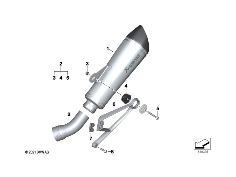 BMW Akrapovic Low Passage Sport Silencer Pack - R nineT / Pure / Scrambler / Urban G / S