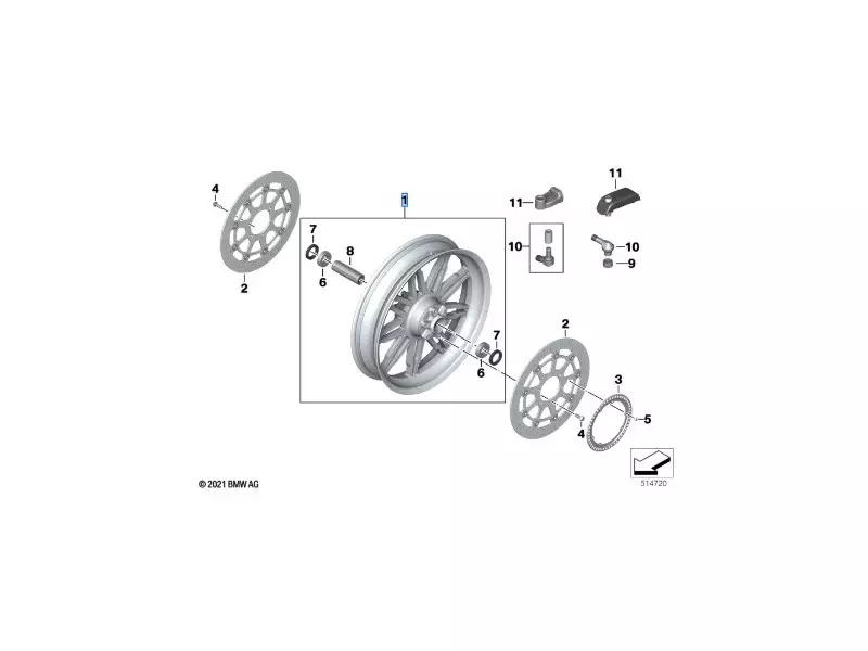 BMW Front wheel - K1600 Bagger/GT/GTL/GTL Excl.
