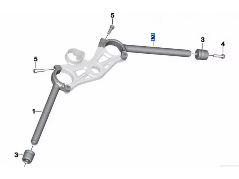 BMW Bracelet handlebar Right Genuine (N°2 on the picture) - S1000RR K46 (2009-2014) - Hp4