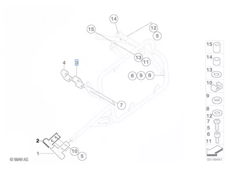 BMW Right clamp - R1200GS Adventure (K25)