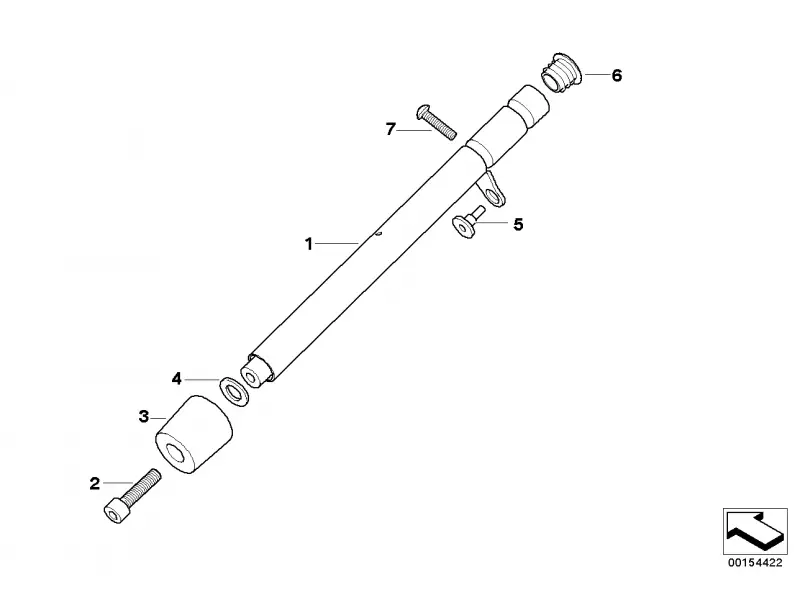 BMW Handlebars with bracelets Left (n°1 on the picture) - F800S K71