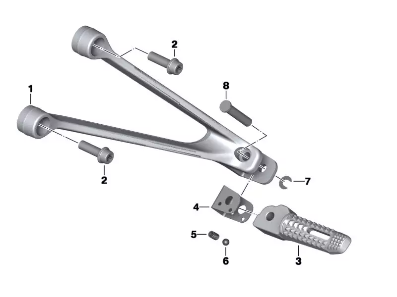 BMW set Foot-Pegs Rear right (with support) - S1000RR (K67) [2019 - 2022]