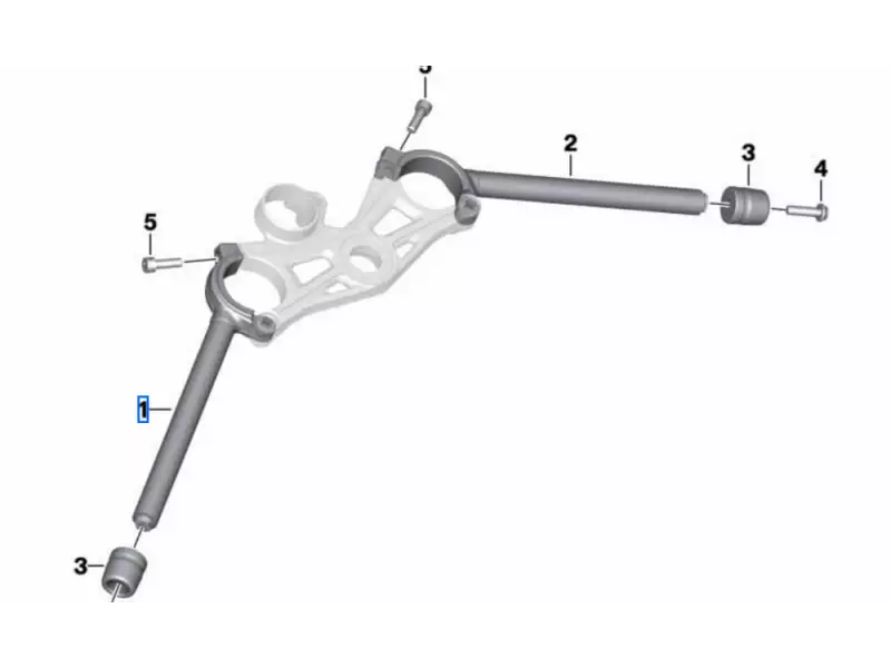 BMW Handlebars with bracelets Left Genuine (N°1 on the picture) - S1000RR K46 (2014-2020)