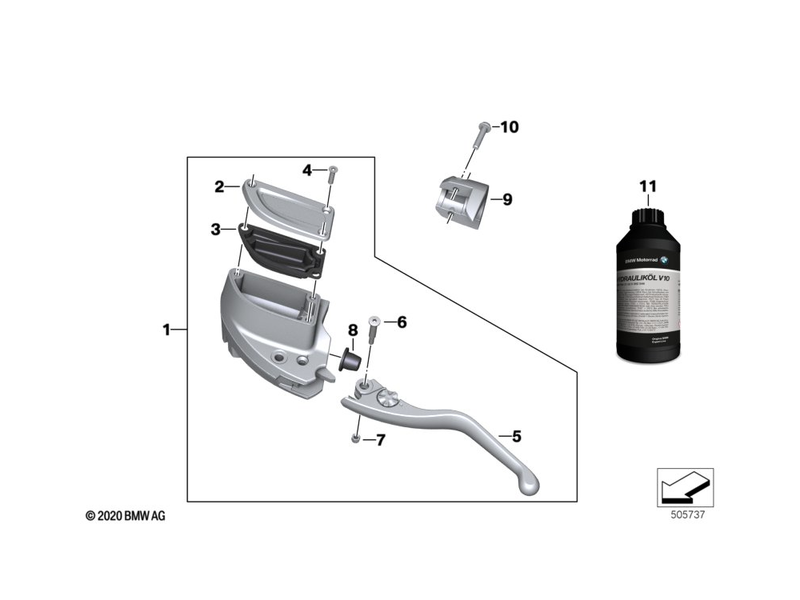 BMW Clutch Fluid Cover (Black) Genuine - R18/B/Classic/Transcontinental