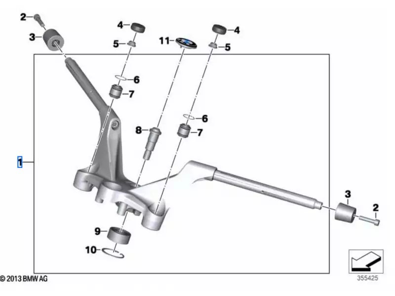 BMW Handlebar set complete Genuine - R1200RT (K52) [2014-2018] / R1250RT (K52) (n°1 on the picture)