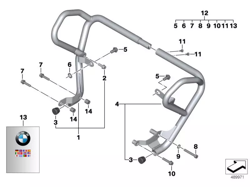 BMW Set protective stirrup fasteners - F700GS (K70) / F800GS (K72)