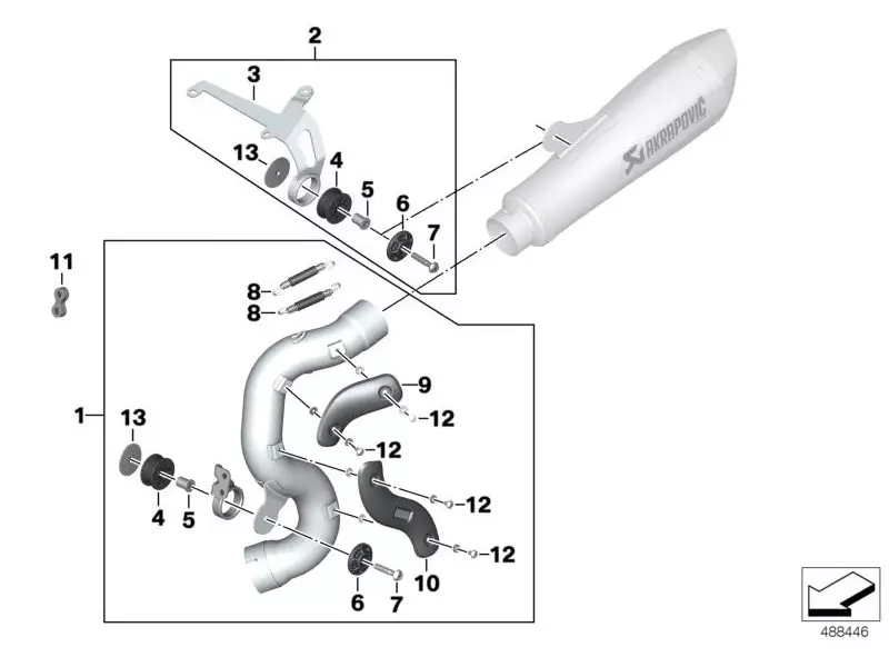 BMW Rear silencer mounting plate set - R Nine T / Pure / Scrambler / Racer / Urban G / S