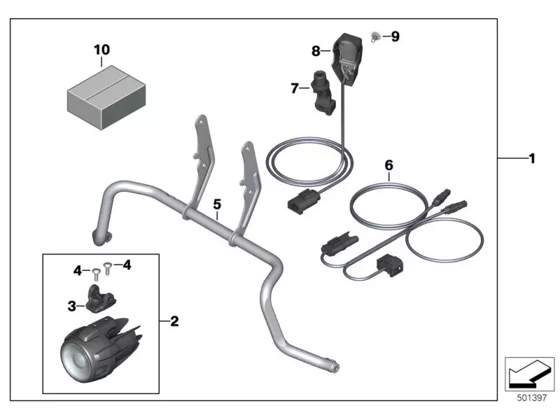 BMW Set LED additional headlight - F750GS / F850GS / F850GSA