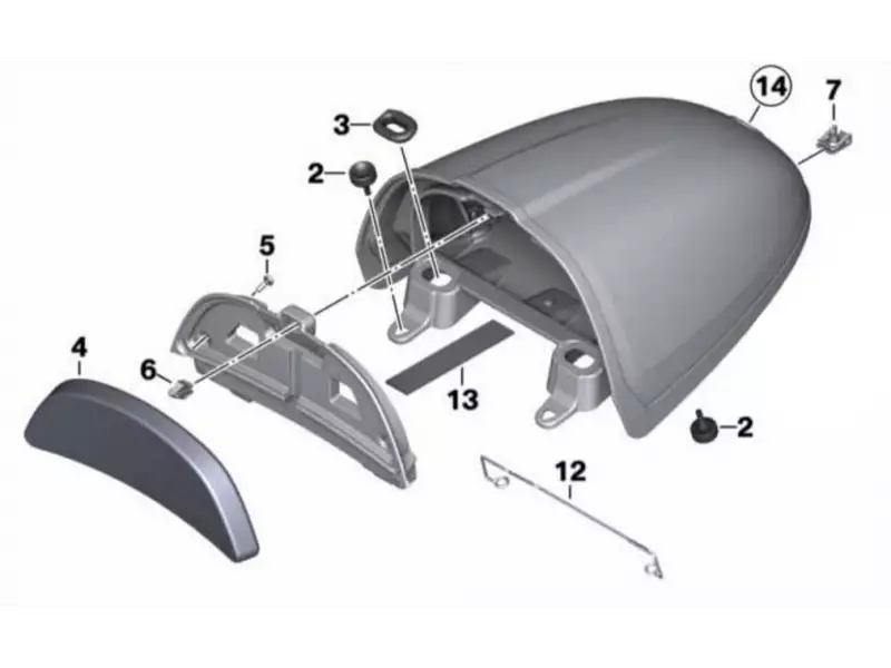 BMW Passenger seat shell (Mineral White) - R Nine T K21 [2020-]
