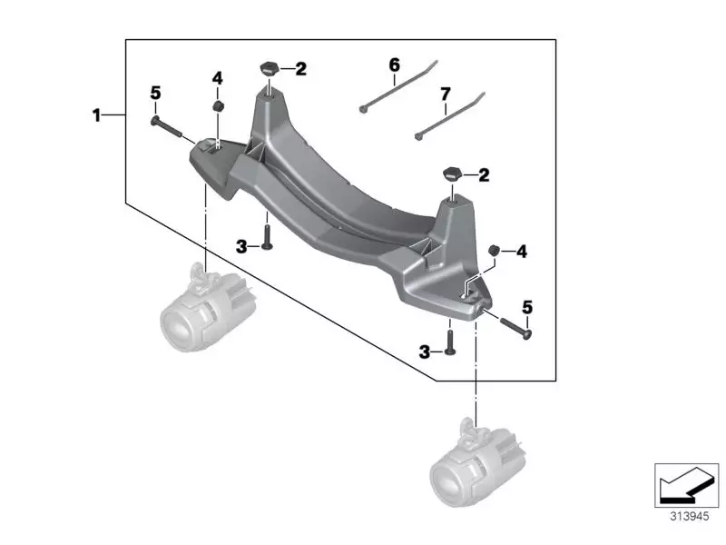 BMW Set of supports for additional LED headlights