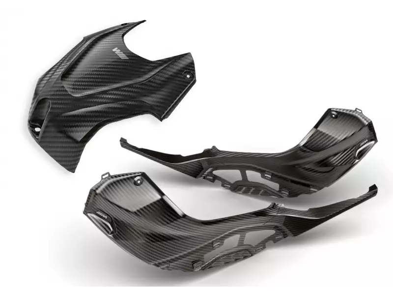 BMW Complete kit Carbon intake silencer cover element + Tank lining Carbon RIGHT/LEFT - S1000RR/R (K67/63)