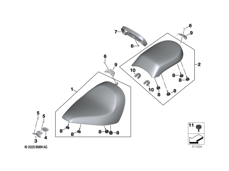 BMW fastener of Passenger Seat - R18 / R18 Classic