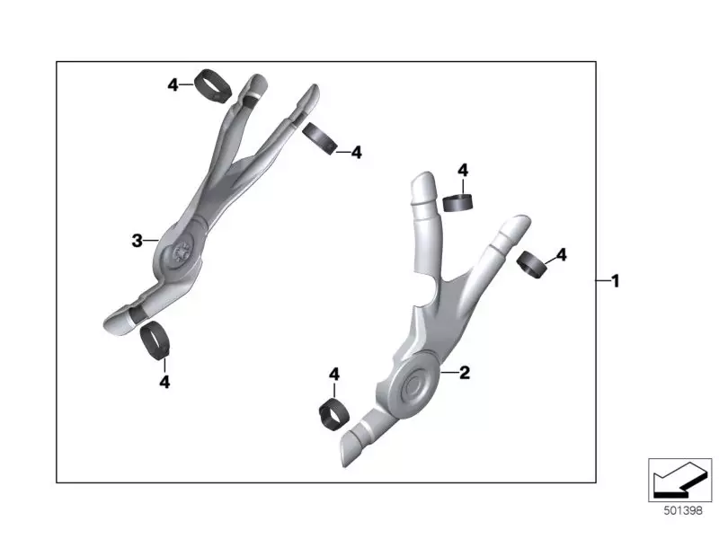BMW Frame Guard Set - R1200GS K50 [2012-2019] - R1250GS - R1200GSAdv K51 [2013-2018] - R1250GSAdv
