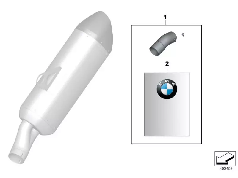 BMW Exhaust Pipe Silencer parts - R1200GS (K50) - R1200GSA (K51)