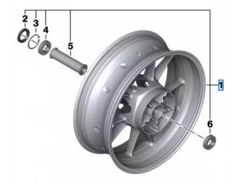 BMW black mesh rear rim (6.0x17) - S1000R (K63) - S1000RR (K67) - S1000XR (K69)
