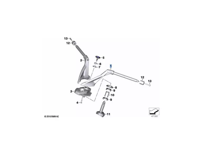 BMW Forged handlebar right side - K1600 Bagger - K1600GTL