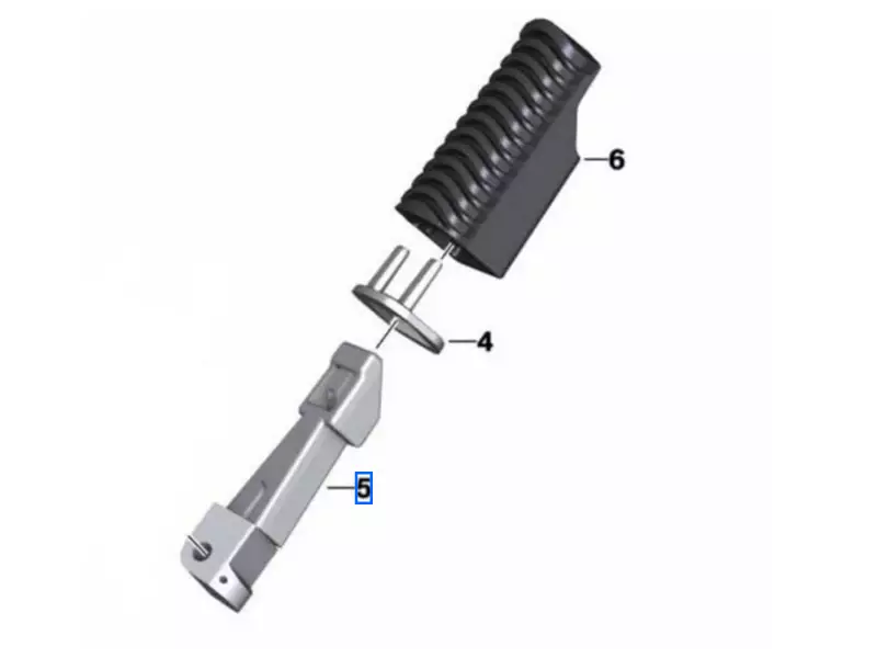 BMW Foot-peg Rear Right Genuine C400X - F650/GS/ST - R850GS/R/RT - R900RT - R1100GS/R/RS/RT - R1200GS/GSA/RT - K1600GT