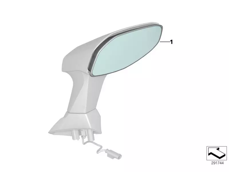 BMW Aspherical right mirror glass