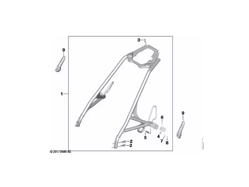 BMW Set passenger frame (Rear footrests are not included) - RNineT Racer