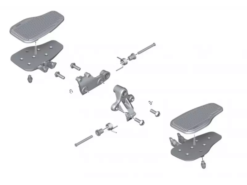 BMW Set of Right & Left Footrest with fasteners (Chrome) - R18 K34 / R18 Classic K34