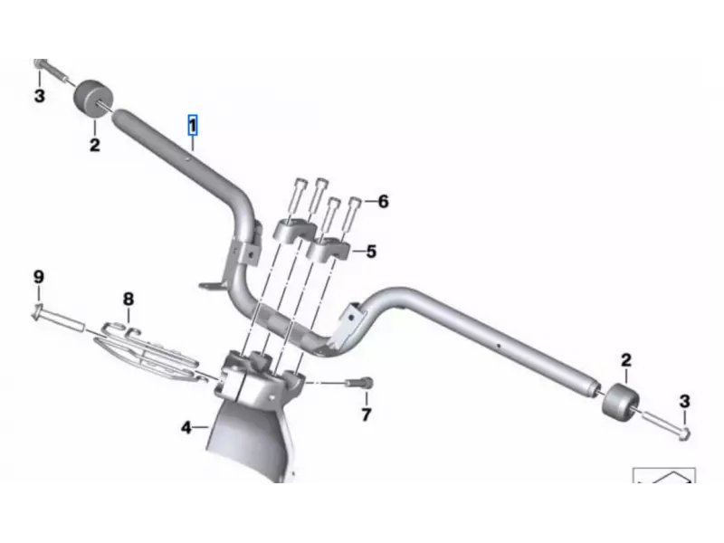 BMW Handlebar vibration absorber genuine (n°2 on the picture) - C400X (K09) - C400GT (K08)