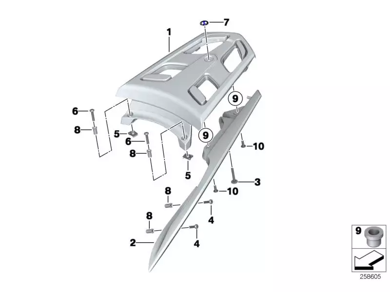 BMW Luggage rack only - R1200RT / R900RT (K26) - K1600GT (K48)
