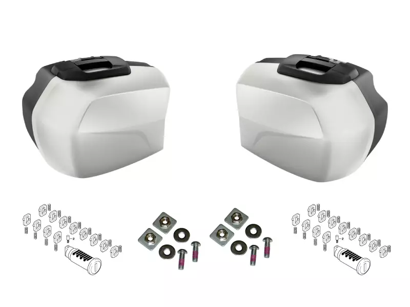 BMW Set of 2 Panniers Touring - R1200R / R1200RS / R1250R / R1250RS (LIGHT WHITE)