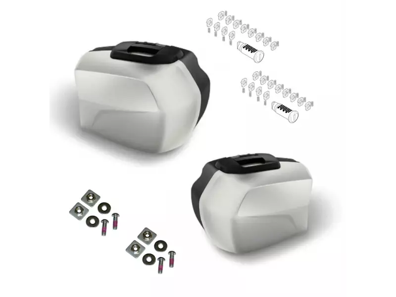 BMW Set of 2 Panniers Touring - R1200R / R1200RS / R1250R / R1250RS (LIGHT WHITE)