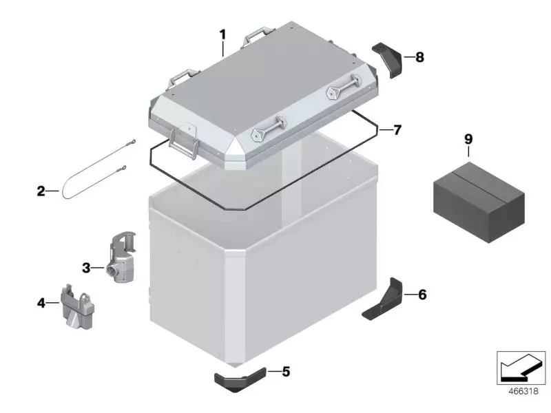 Couvercle de valise complet