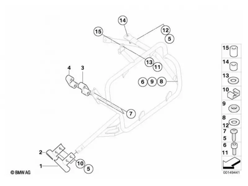 BMW Pack Luggage rack fixing parts - R1200GS Adventure (K25)