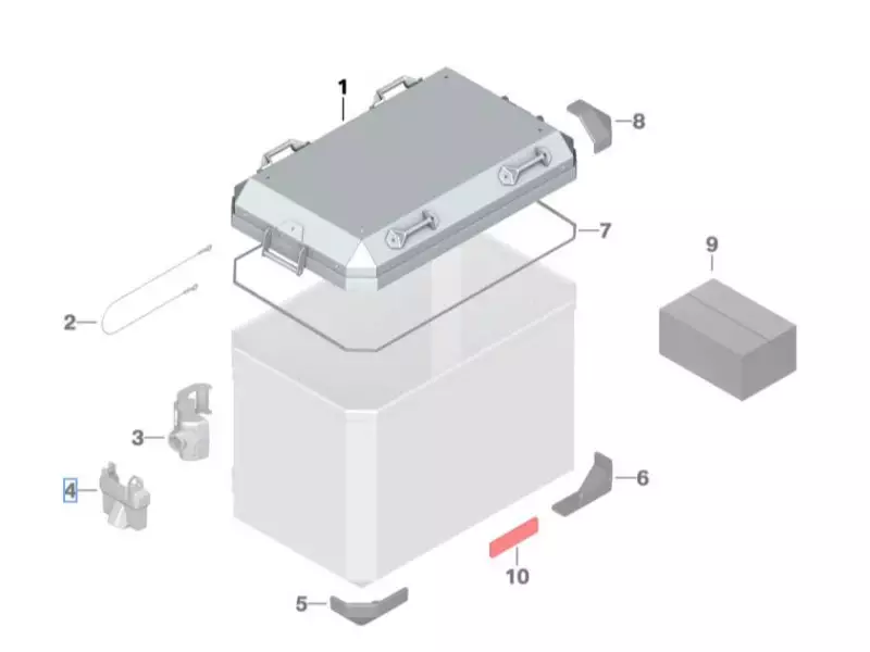 BMW Pannier lid Aluminum - R1250GS (K50) - R1250GSA (K51)