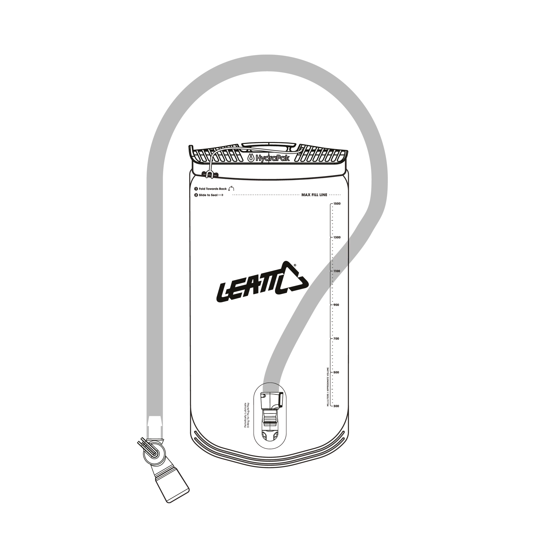 Bladder HydraPak 1.5L Vertical with tube - Degree bite valve