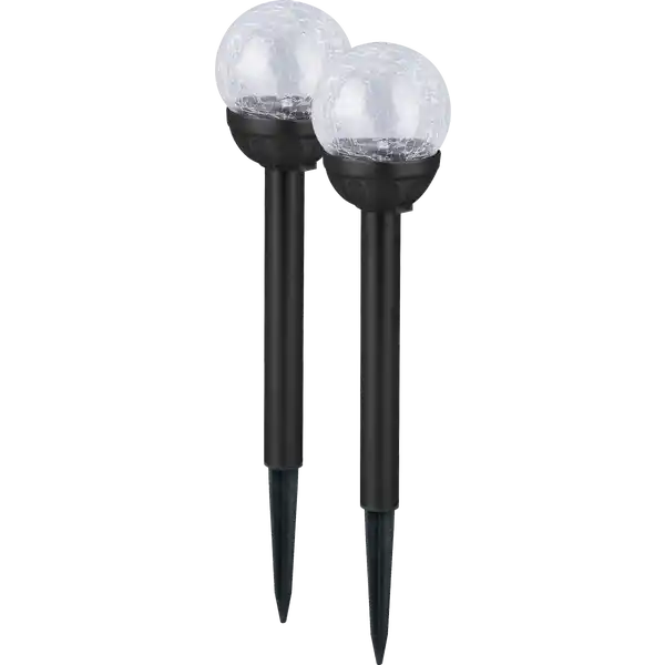 Solar-Glasbruchleuchten 2er-Set schwarz