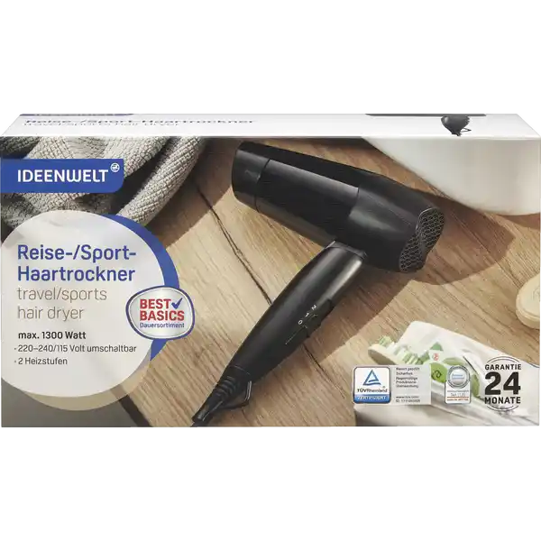 Reise- & Sporthaartrockner 1.300 W