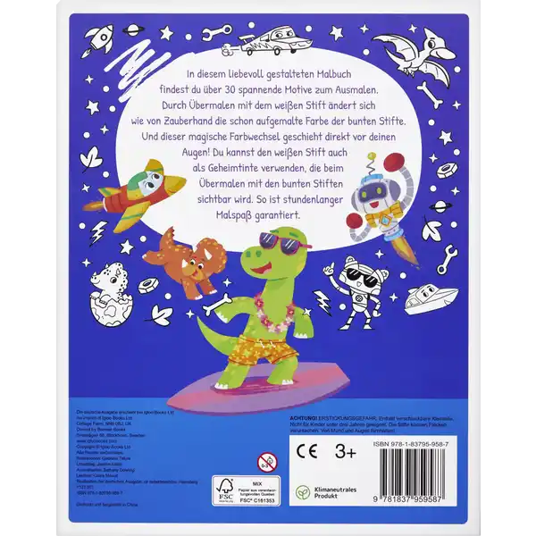 Malbuch mit Zauberstiften Dinos und Technik