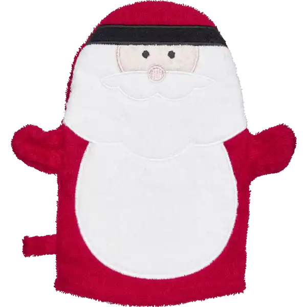 WASCHHANDSCHUH XMAS BW SANTA / SCHNEEM / REN