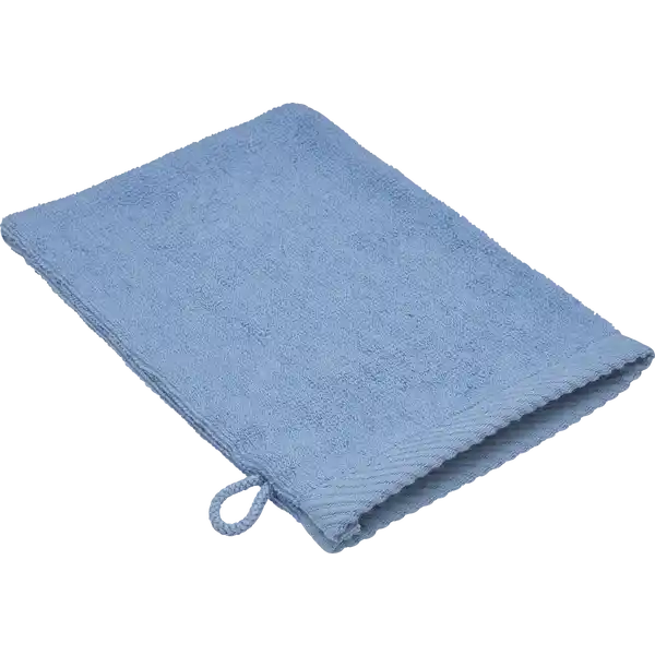 WASCHHANDSCHUH 16X21CM blau GOTS