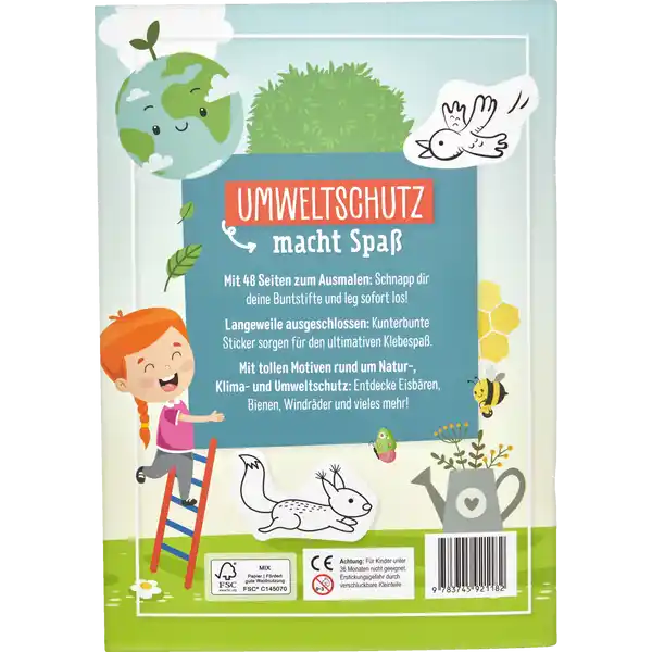 Abenteuer Umwelt Sticker-Mal-Buch