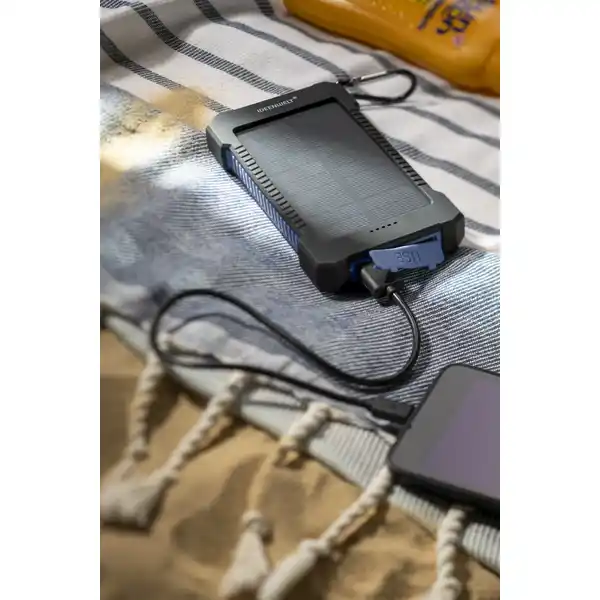 Solar Powerbank schwarz / blau