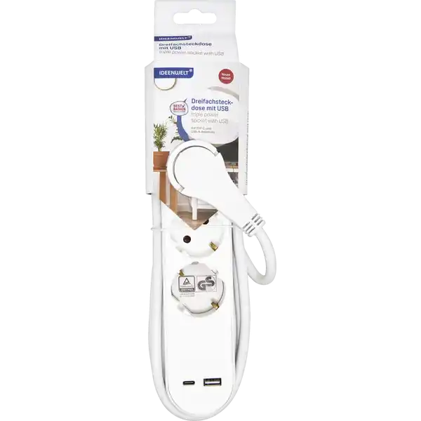 Dreifachsteckdose mit USB