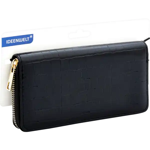 Geldbörse Kroko-Optik schwarz H13