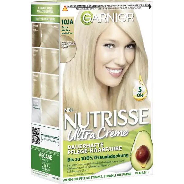 Ultra Crème Coloration Dauerhafte Pflege-Haarfarbe 10.1A Extra kühles Hellblond