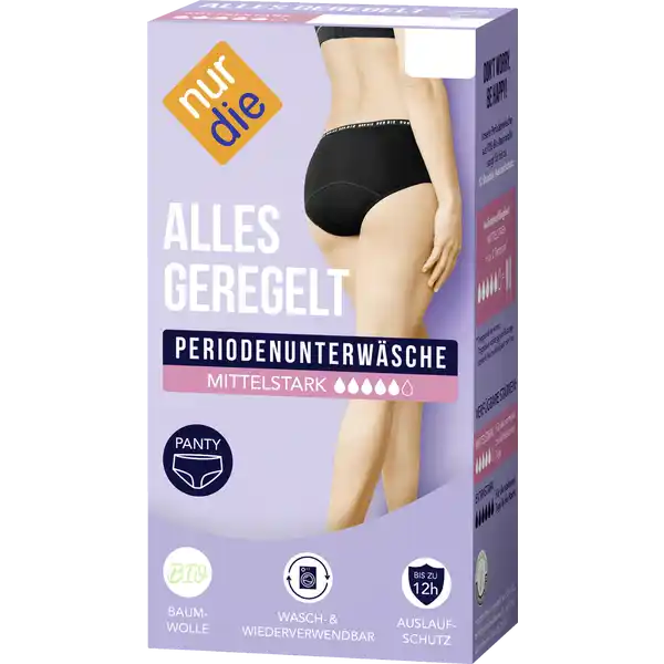 Periodenunterwäsche Panty mittelstark schwarz Gr. M 40-42