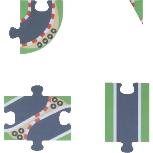 Filzstraßen-Puzzle Rennwagen